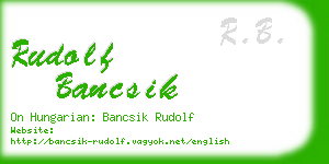 rudolf bancsik business card